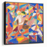 Black and white landscape painting on framed canvas, featuring minimalist vintage poster art, ideal for bedroom wall decor.