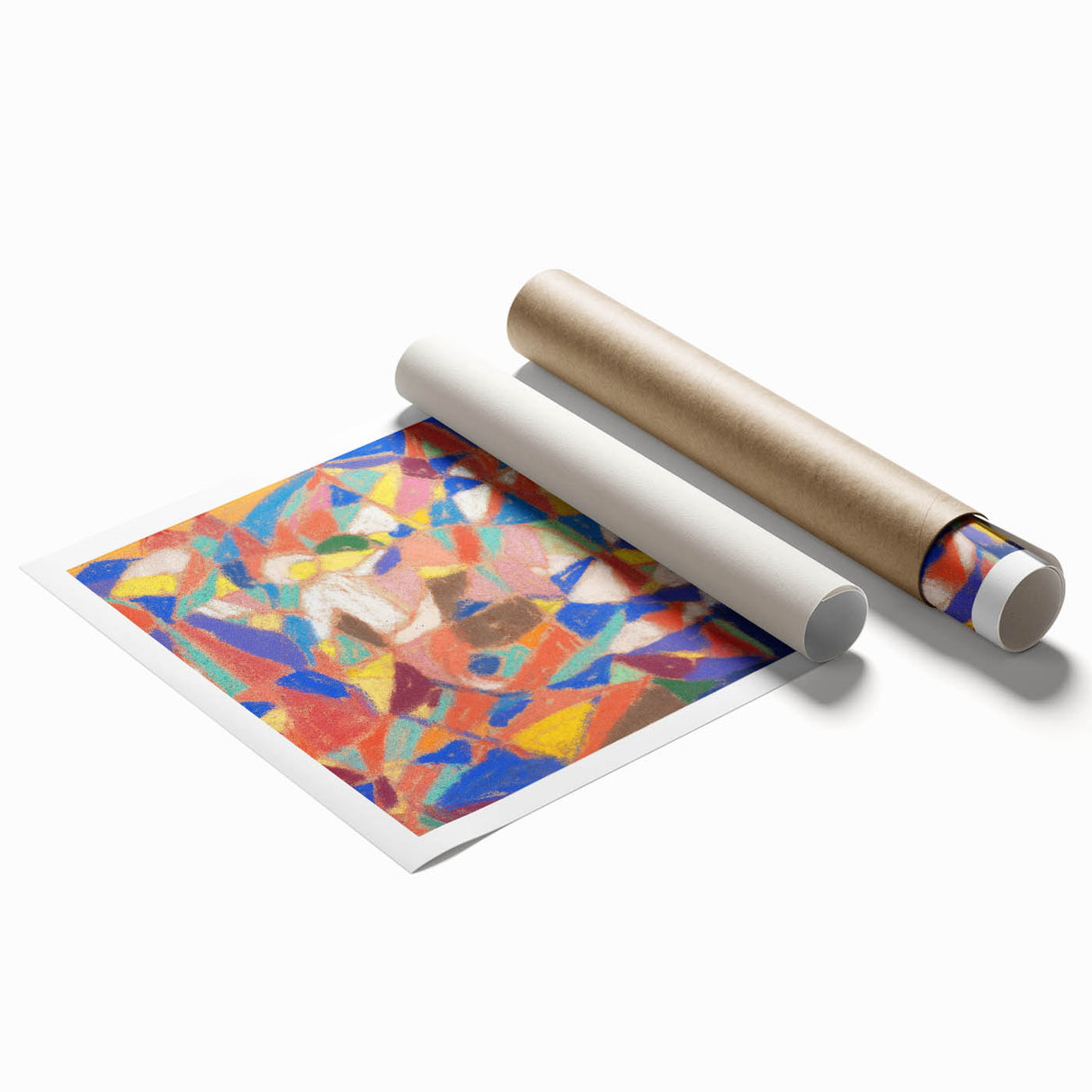 Extra large rolled print featuring a floral design in muted pastel shades, ideal for classy bathroom wall art.