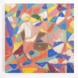 Large black and white abstract design on stretched canvas, suitable for kitchen wall art.