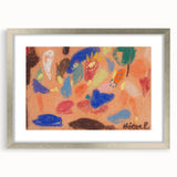 Textured art print featuring abstract swirls in muted earth tones, framed in silver, ideal for bedroom ambiance.