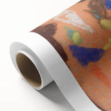 Art deco poster featuring geometric shapes in muted pastel colors on rolled canvas, suitable for nursery wall art.