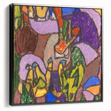 Black and white vintage poster art of a landscape on framed canvas, ideal for bedroom wall decor.