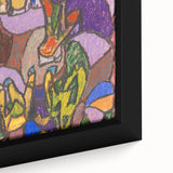 Extra large black wall art featuring a textured, colorful abstract design on framed canvas, ideal for living room decor.