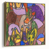 Framed canvas featuring a vintage landscape painting in black, ideal for bedroom wall art.