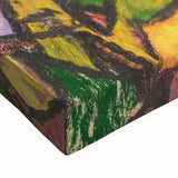 Large art of a black and white abstract landscape on stretched canvas, suitable for bedroom wall decor.