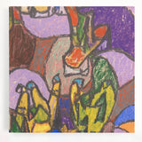 Large black and white abstract print on stretched canvas, ideal for kitchen wall art.