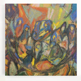 Large black and white abstract design on stretched canvas, suitable for kitchen wall art.