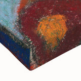 Large art depicting a black and white abstract landscape on stretched canvas, suitable for bedroom decor.