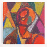 Large black and white abstract canvas featuring geometric shapes, ideal for kitchen wall art.