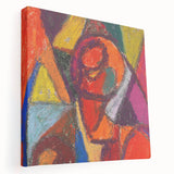 Abstract composition by Adolf Holzel in muted blues and greens on a stretched canvas, suitable for kitchen wall art.