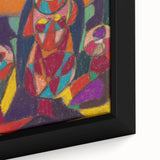 Extra large black wall art featuring colorful, textured abstract design on framed canvas, ideal for living room decor.