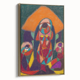 Framed canvas featuring a vintage landscape art painting in black, ideal for bedroom wall decor.