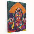 Abstract design by Adolf Holzel in muted tones on stretched canvas, ideal for kitchen wall art.