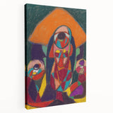 Abstract design by Adolf Holzel in muted tones on stretched canvas, ideal for kitchen wall art.