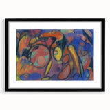 Extra large framed abstract art print with vibrant, colorful textures, ideal for living room decor.