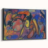 Black and white framed canvas of a vintage landscape painting, ideal for bedroom wall art.