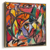 Framed canvas featuring a vintage poster art landscape painting in muted black tones, ideal for bedroom wall decor.