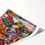 Extra large wall art featuring line art flowers in muted colors on a rolled print, ideal for large living room decor.