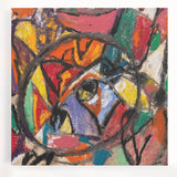 Large black and white abstract canvas featuring geometric shapes, ideal for kitchen wall art.