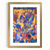 Extra large abstract art print featuring textured swirls in muted earth tones, framed in gold, ideal for living room decor.