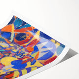 Extra large rolled print featuring line art flowers in muted tones, ideal for large living room wall decor.