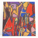 Black and white abstract design on stretched canvas, ideal for kitchen wall art or bedroom ambiance.