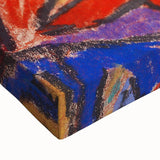 Large art depicting a black and white landscape painting on stretched canvas, suitable for bedroom wall decor.