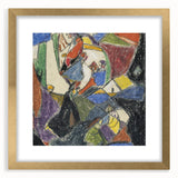 Extra large abstract art print with textured design in gold frame, featuring soft, muted earth tones.