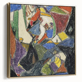 Framed canvas featuring a vintage landscape painting in muted black and gold tones, ideal for bedroom wall art.