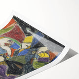 Extra large wall art featuring line art flowers in black and white, printed on rolled canvas.