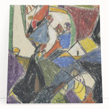 Abstract black and white large art on stretched canvas, featuring geometric shapes, ideal for kitchen wall art.