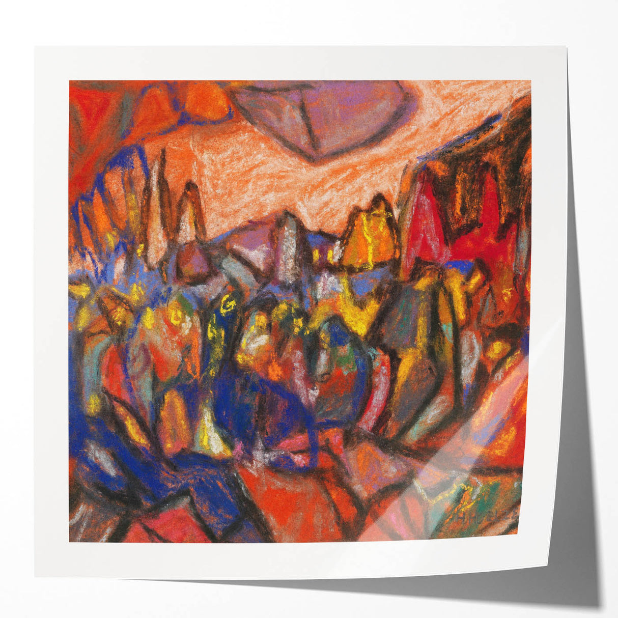 Extra large floral art print on glossy photo paper, featuring muted earth tones.