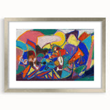 Textured abstract art print in muted earth tones on a framed canvas, suitable for bedroom decor.