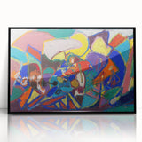 Large abstract wall art in black and white, mid-century modernist style, framed acrylic, ideal for modern art wall decor.