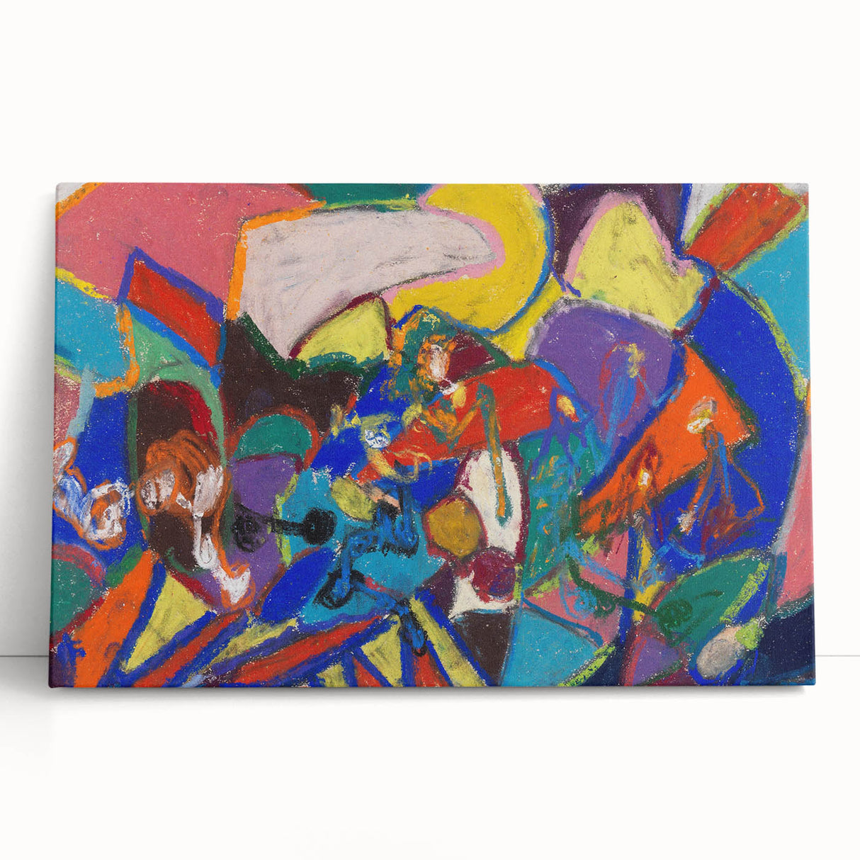 Large black and white abstract design on stretched canvas, ideal for kitchen wall art or bedroom ambiance.