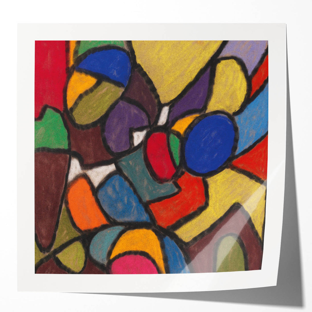 Adolf Holzel-inspired abstract floral design in muted tones on a large glossy photo print.