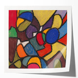 Adolf Holzel-inspired abstract floral design in muted tones on a large glossy photo print.