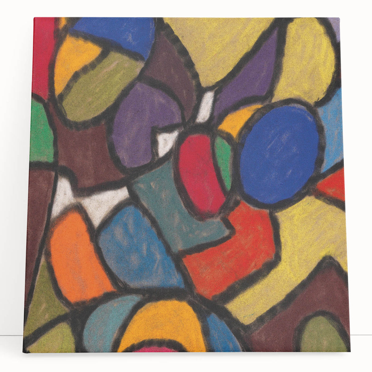 Black and white abstract composition on stretched canvas, ideal for kitchen wall art or bedroom ambiance.