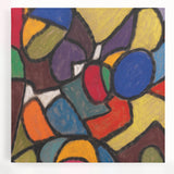 Large black and white abstract print on stretched canvas, ideal for kitchen wall art.