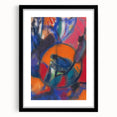 Extra large abstract art print featuring textured, colorful design in a black frame, ideal for living room decor.