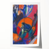 Extra large rolled print featuring abstract floral design in muted earth tones.