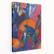 Abstract design by Adolf Holzel in muted earth tones on stretched canvas, suitable for kitchen wall art.