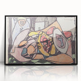 Large abstract wall art by Adolf Holzel in black and white tones, framed acrylic, ideal for modern art wall decor.