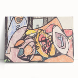 Large black and white abstract canvas featuring geometric shapes, ideal for kitchen wall art or bedroom ambiance.