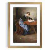 Extra large abstract art print featuring textured patterns in muted colors, framed in gold, ideal for living room decor.