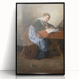 Large abstract wall art featuring mid-century modernist design in black and white tones, framed in acrylic.