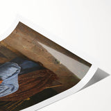 Extra large wall art featuring line art flowers in monochrome, printed on rolled canvas.