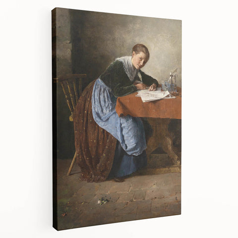 Abstract design by Adolf Holzel in muted tones on a large stretched canvas, suitable for kitchen wall art.