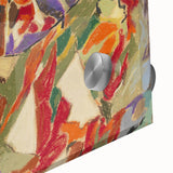 Large abstract wall art in mid-century modernist style, featuring geometric shapes in vibrant colors on acrylic glass.