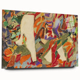 Large abstract wall art in muted tones on acrylic glass, ideal for bedroom or dining room decor.